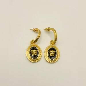 Versace Gold and Black Medusa Drop Earrings - Women Jewelry
